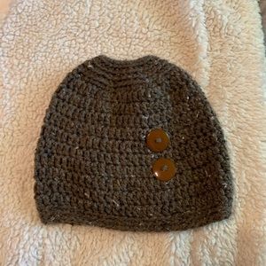 High bun/ponytail beanie